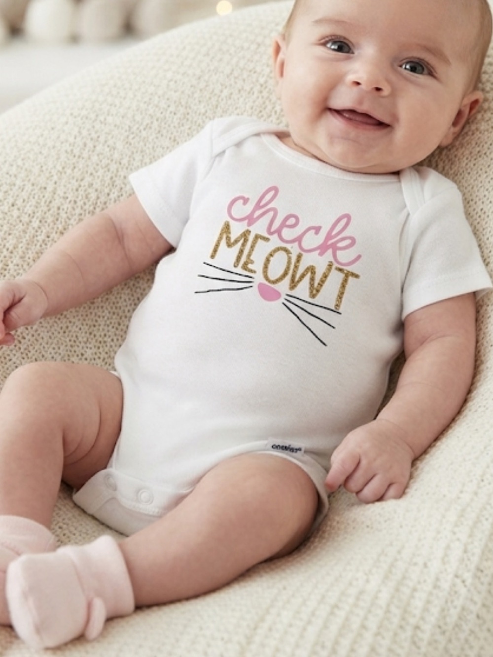 CHECK meowt Gerber one piece size 0-3 M new without tag never worn 100%cotton